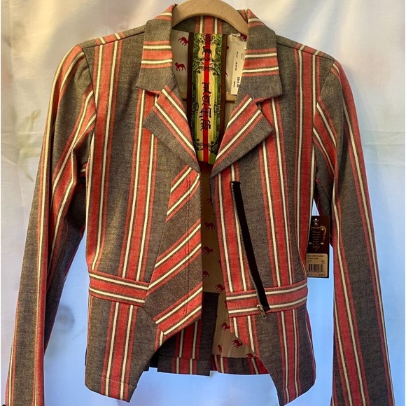 Gwen Stefani L.A.M.B Stretch Canvas Tie Front Blazer Y2K - Picture 2 of 10